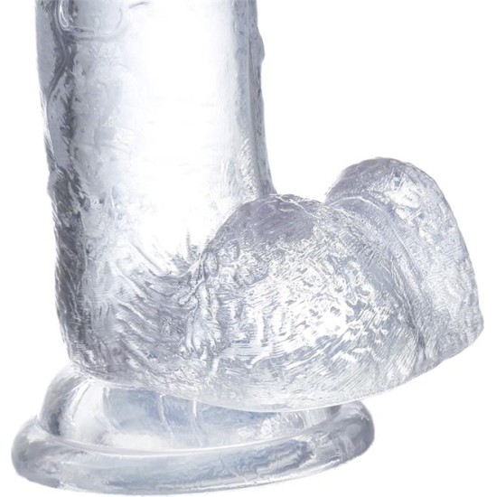 Glazed Realistic Dildo with Testicles Crystal Material 18 cm