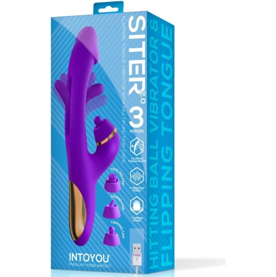 Intoyou Siter 2.0 Flapping Tongue with Hitting Ball Vibrator with Caps