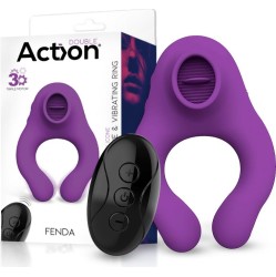 Action Fenda Vibrating Ring with Licking Tongue and Remote Control 3 Motors Magnetic USB