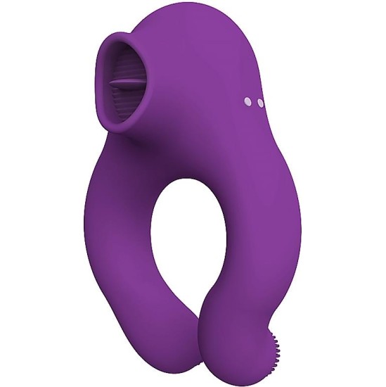 Action Fenda Vibrating Ring with Licking Tongue and Remote Control 3 Motors Magnetic USB