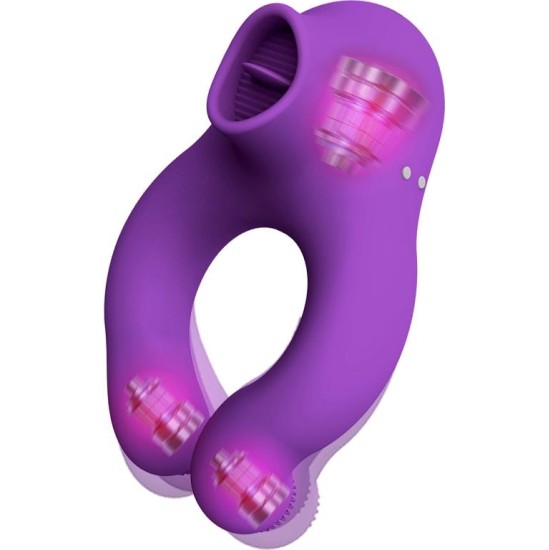 Action Fenda Vibrating Ring with Licking Tongue and Remote Control 3 Motors Magnetic USB