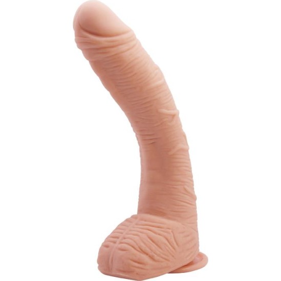 Baile Alex Curved Dildo with Testicles G-Spot Suction Cup Flesh