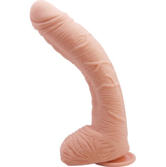 Baile Alex Curved Dildo with Testicles G-Spot Suction Cup Flesh