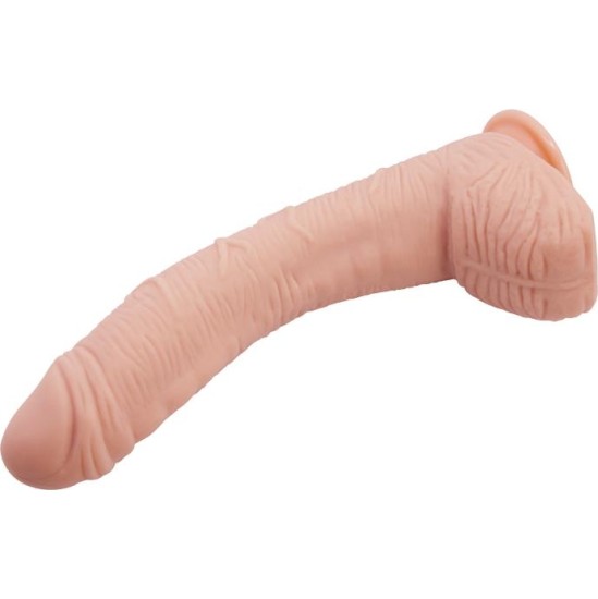 Baile Alex Curved Dildo with Testicles G-Spot Suction Cup Flesh