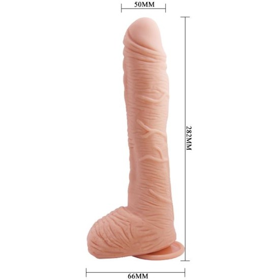 Baile Alex Curved Dildo with Testicles G-Spot Suction Cup Flesh