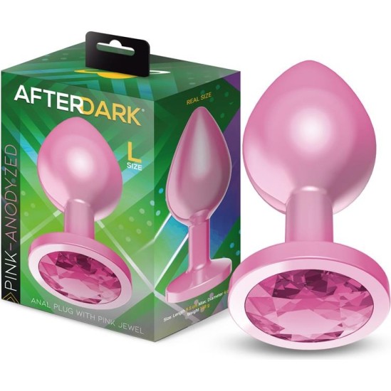 Afterdark Anodyzed Anal Plug Pink with Jewel Size L