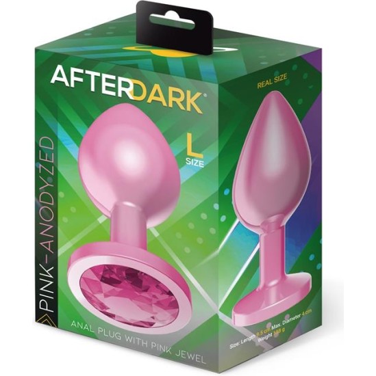 Afterdark Anodyzed Anal Plug Pink with Jewel Size L