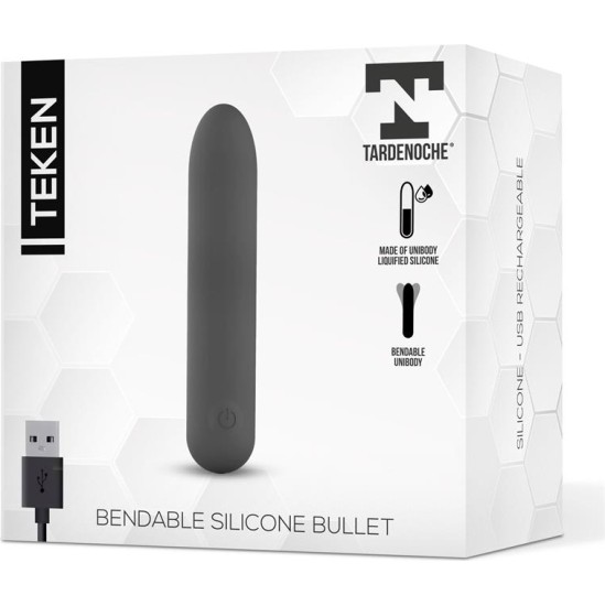 Tardenoche Teken Bendable Vibrating Bullet Liquid Silicone Unibody Magnetic USB