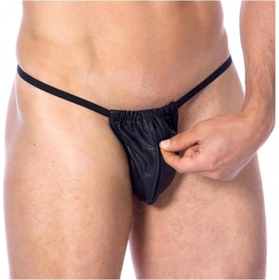 Bondage Play Leather Adjustable G-string One size