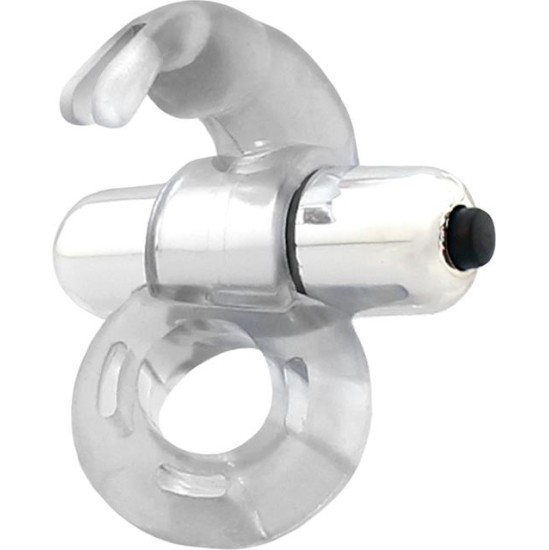 Latetobed Horizon Vibrating Penis Ring with Rabbit Clear