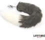 Latetobed Bdsm Line Anal plug with tail Gray and White 40 cm
