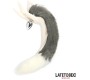 Latetobed Bdsm Line Anal plug with tail Gray and White 40 cm