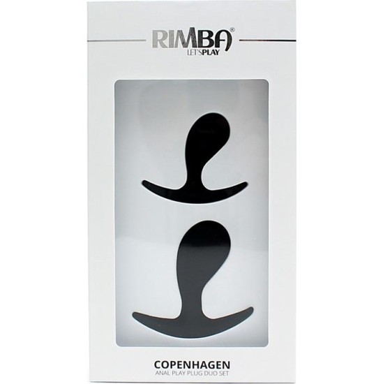 Rimba Toys Set of 2 Anatomic Butt Plug Copenhagen Black