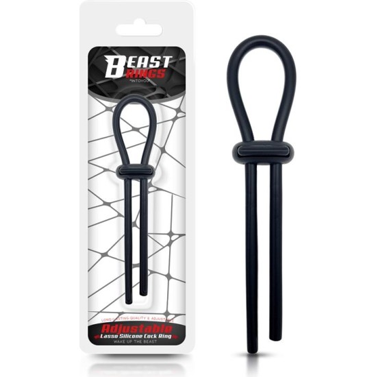Beast Rings Adjustable Lasso Cock Ring Solid Silicone Black