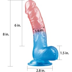 Lovetoy Dildo Dazzle Studs 8 Pink and Blue
