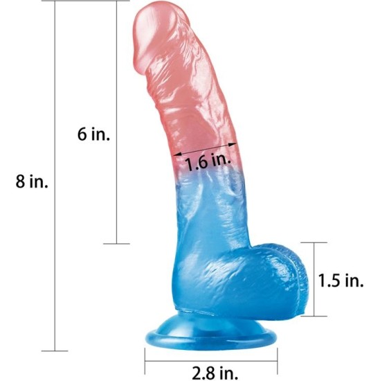 Lovetoy Dildo Dazzle Studs 8 Pink and Blue