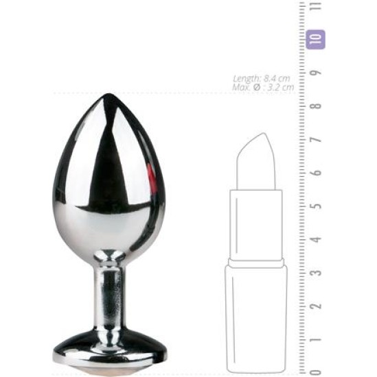 Easytoys Metal Butt Plug No. 2 - Silver/Clear