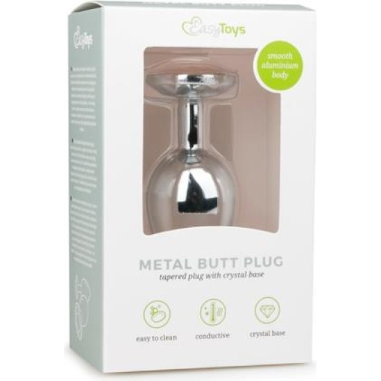 Easytoys Metal Butt Plug No. 2 - Silver/Clear