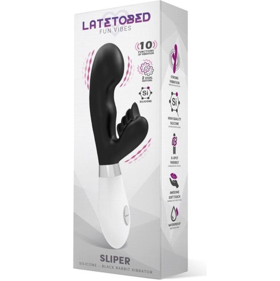 Latetobed Sliper Rabbit Vibe Silicone Black