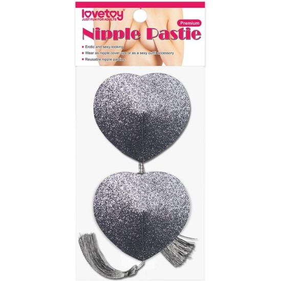 Lovetoy Nipple Covers Reusable Silver Glitter