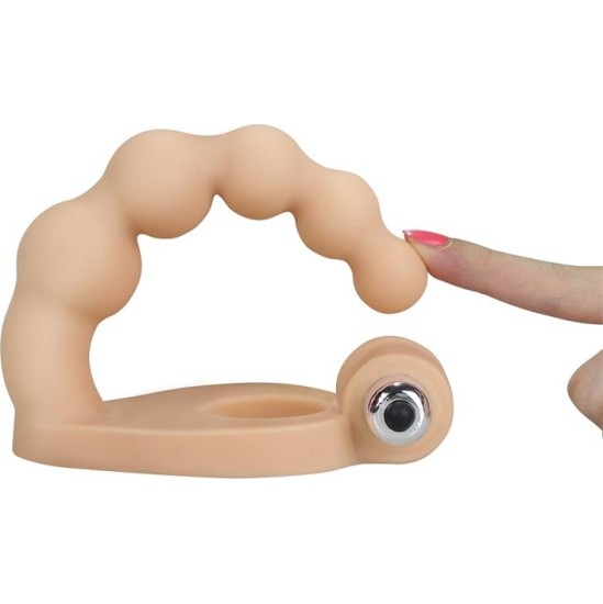 Lovetoy Anal Stimulator The Ultra Soft Bead 6.5 with Vibration Flesh