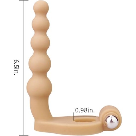 Lovetoy Anal Stimulator The Ultra Soft Bead 6.5 with Vibration Flesh
