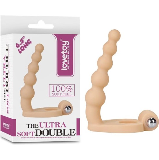 Lovetoy Anal Stimulator The Ultra Soft Bead 6.5 with Vibration Flesh