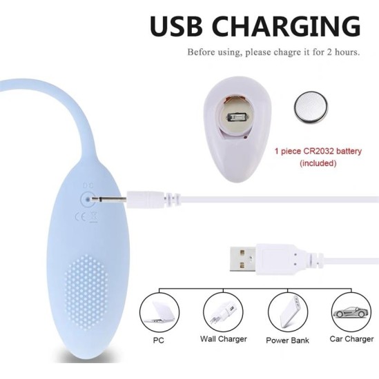 A-Gusto Vibrating Egg with Remote Control Blue