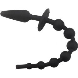 A-Gusto Butt Plug and Anal Chain Silicone Black
