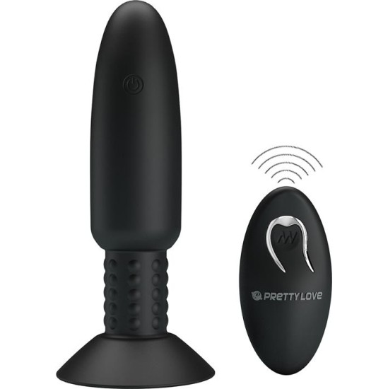 Prettylove Remote-Controlled Anal Plug with Vibration and Rotation - USB