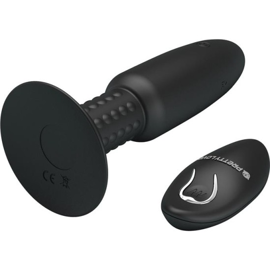 Prettylove Remote-Controlled Anal Plug with Vibration and Rotation - USB