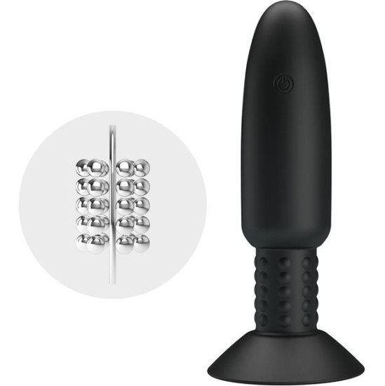 Prettylove Remote-Controlled Anal Plug with Vibration and Rotation - USB