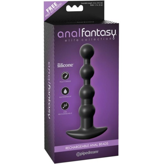 Anal Fantasy Elite Vibrating Anal Beads Black