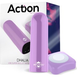 Action Dhalia S?per Vibrating Bullet with Remote Control High-powered USB Purple