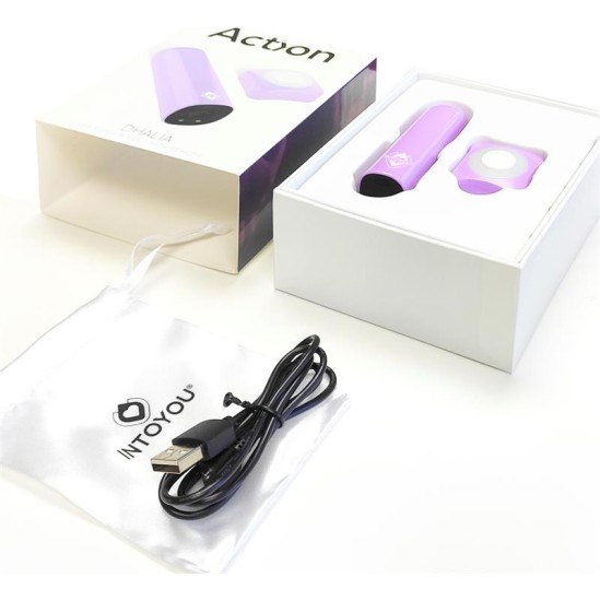 Action Dhalia S?per Vibrating Bullet with Remote Control High-powered USB Purple