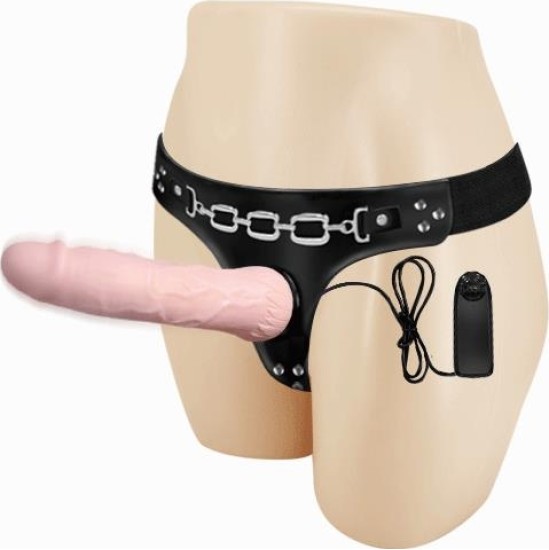 Baile Strap-On Vibrating Dildo Flesh 18.5 cm