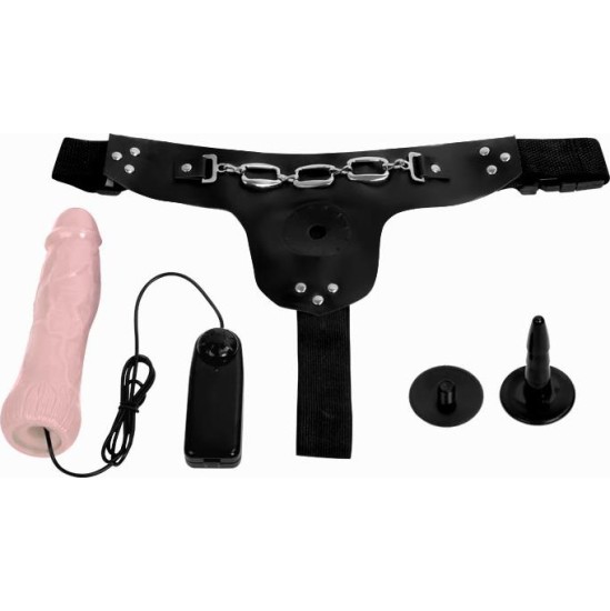 Baile Strap-On Vibrating Dildo Flesh 18.5 cm