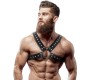 Fetish Submissive Attitude MENS CROSS-OVER ECO-LEATHER CHEST HARNESS WITH STUDS