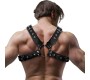 Fetish Submissive Attitude MENS CROSS-OVER ECO-LEATHER CHEST HARNESS WITH STUDS