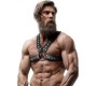 Fetish Submissive Attitude MENS CROSS-OVER ECO-LEATHER CHEST HARNESS WITH STUDS