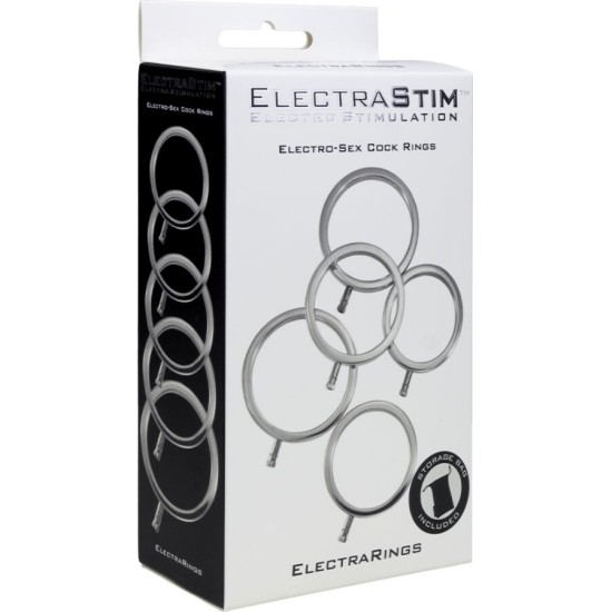 Electrastim ELECTRARINGS METAL PENIS RINGS PACK OF 5