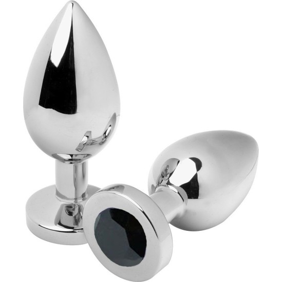 Metal Hard ANAL PLUG DIAMOND BLACK SMALL 5.71CM