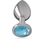 Intense Anal Toys INTENSE - ALUMINUM METAL ANAL PLUG WITH BLUE GLASS SIZE M