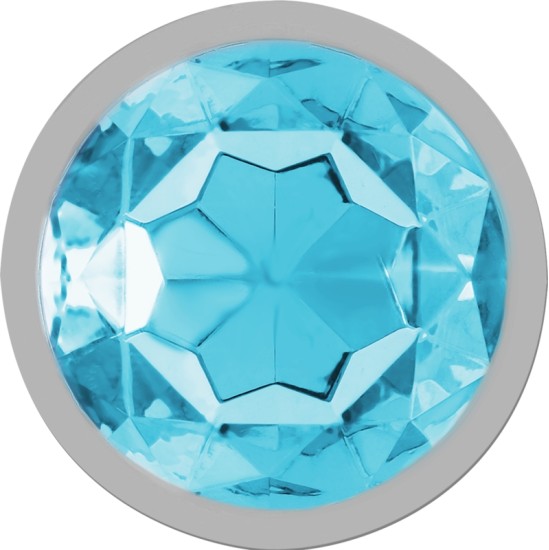 Intense Anal Toys INTENSE - ALUMINUM METAL ANAL PLUG WITH BLUE GLASS SIZE M