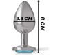 Intense Anal Toys INTENSE - ALUMINUM METAL ANAL PLUG WITH BLUE GLASS SIZE M