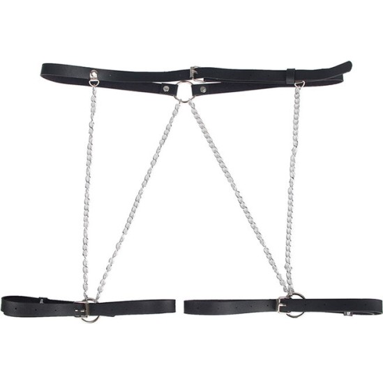 Subblime Fetish SUBBLIME - LEATHER BELT HARNESS BLACK ONE SIZE