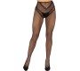 Leg Avenue Hosiery LEG AVENUE - CROTCHLESS FISHNET STOCKINGS BLACK