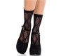 Leg Avenue Hosiery LEG AVENUE - BLACK LACE BOW LACE SOCKS