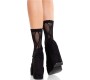 Leg Avenue Hosiery LEG AVENUE - BLACK LACE BOW LACE SOCKS