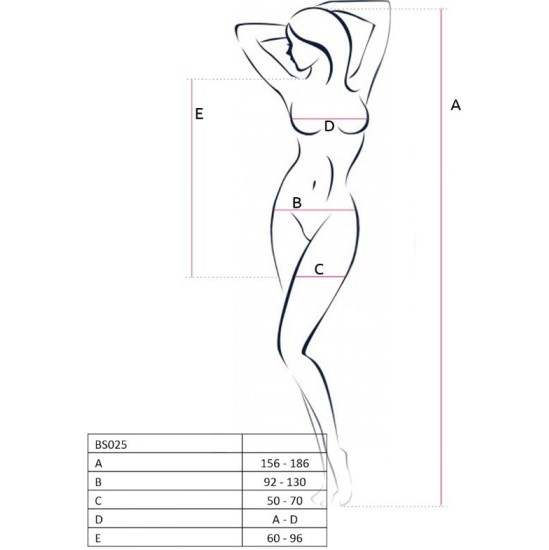 Passion Woman Bodystockings PASSION - WOMAN BS025 BODYSTOCKING BLACK DRESS STYLE ONE SIZE
